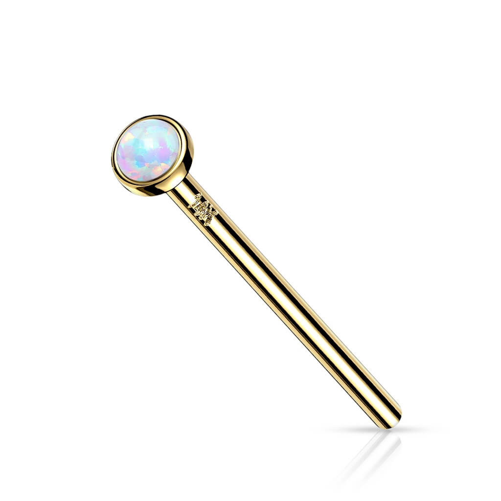 Oro 14 kt Coda di Pesce Opale rotondo