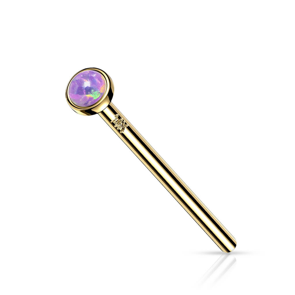 Oro 14 kt Coda di Pesce Opale rotondo
