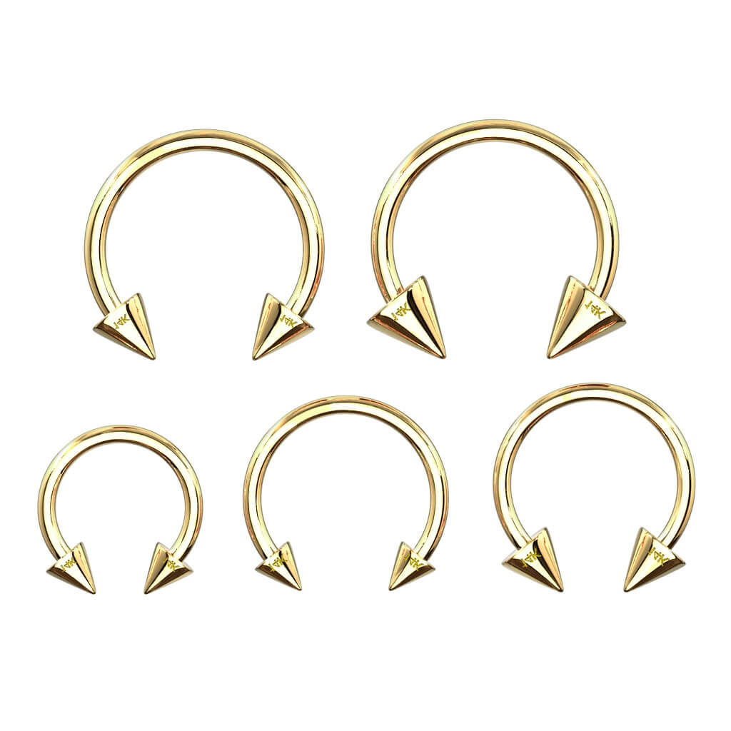 Oro 14 kt Ferro di Cavallo Punta di lancia