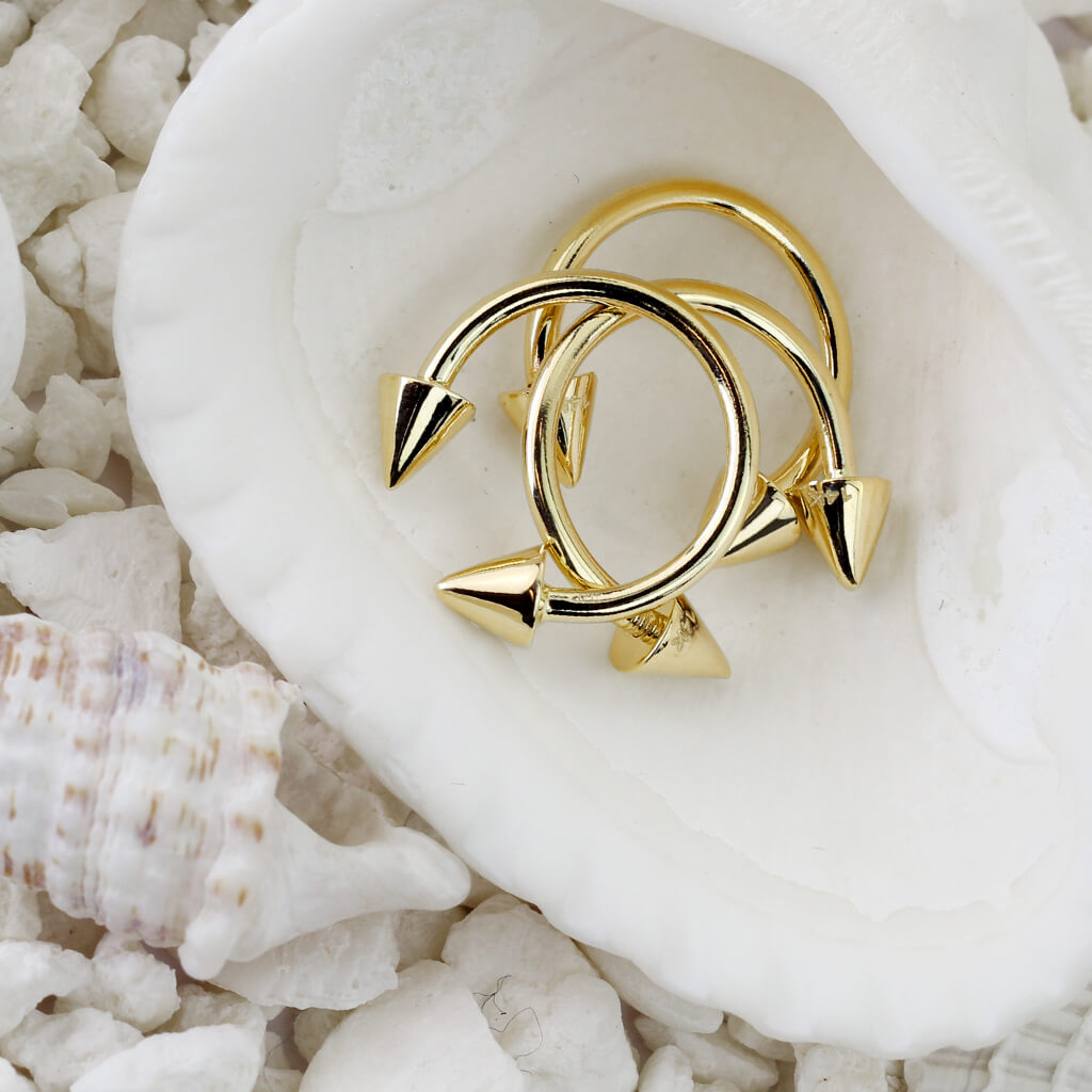 Oro 14 kt Ferro di Cavallo Punta di lancia