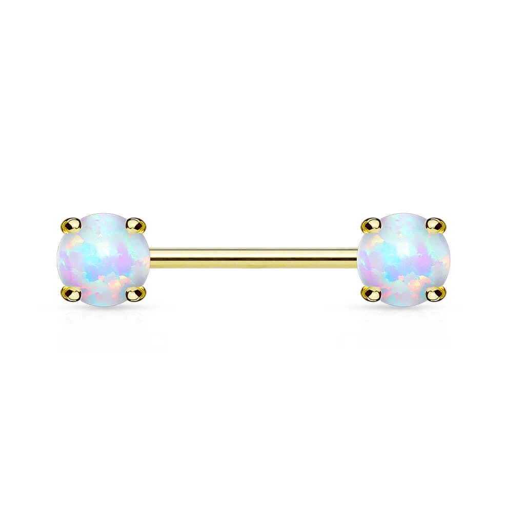 Oro 14 kt Piercing Capezzolo Opale