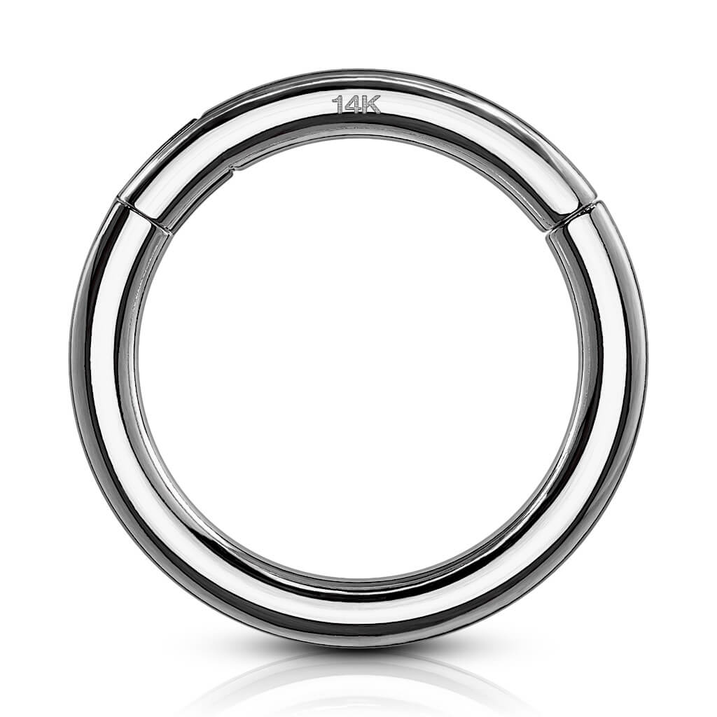 Solid Gold 14 Carat Ring Whitegold Clicker