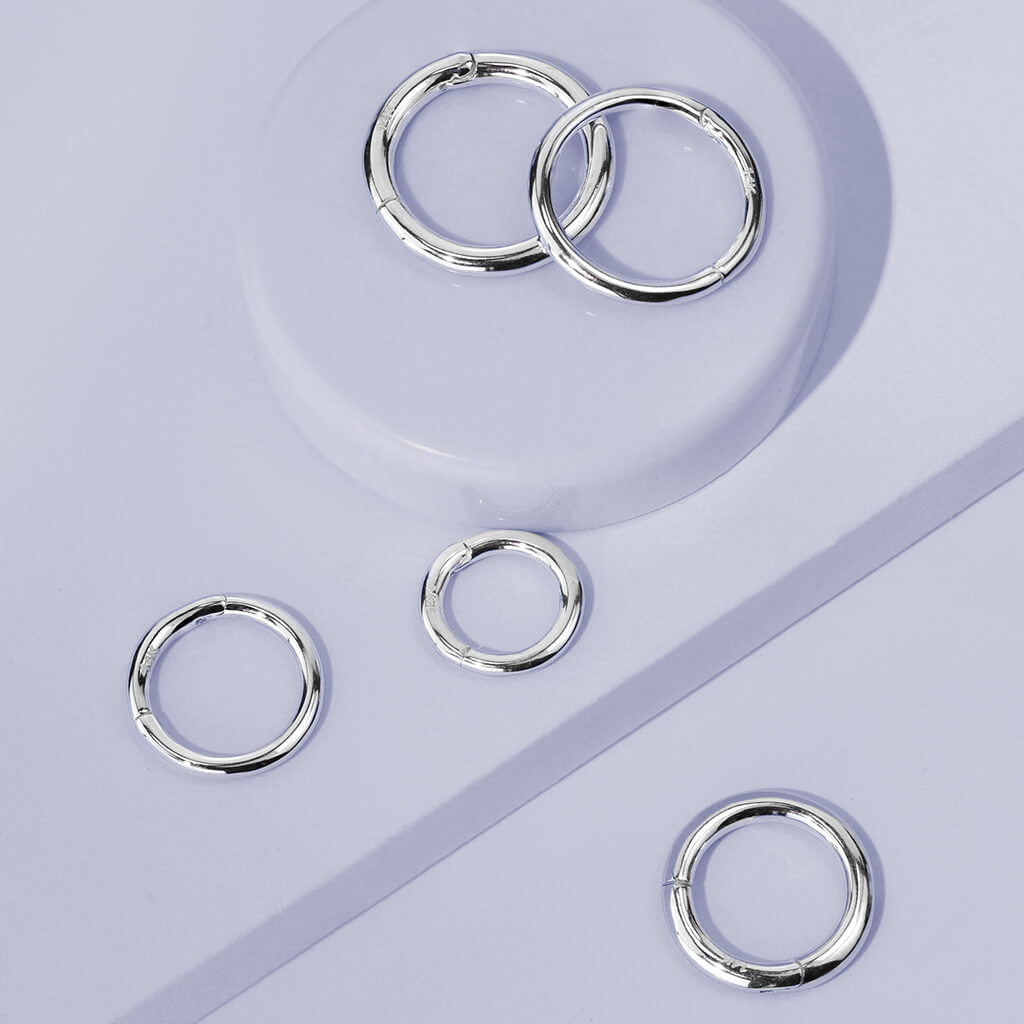 Solid Gold 14 Carat Ring Whitegold Clicker