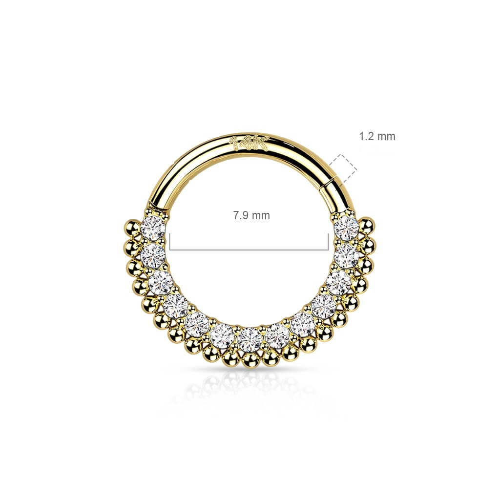 14 Karat Gold Ring Zirkonia Gelbgold Weißgold Clicker
