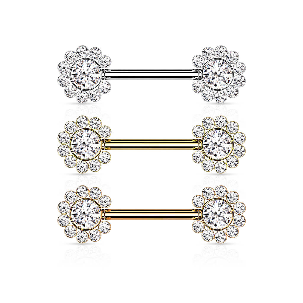 Téton Fleur Zircone Enfoncer