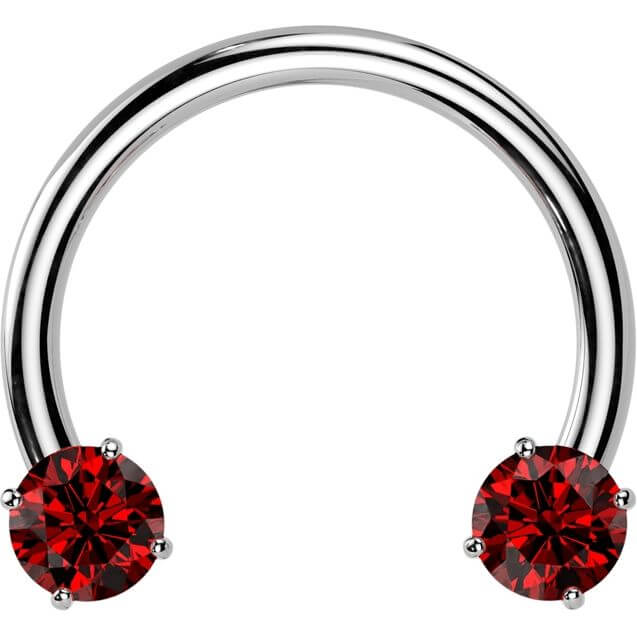 Titanio Ferro di Cavallo zirconi con incastonatura Push-In