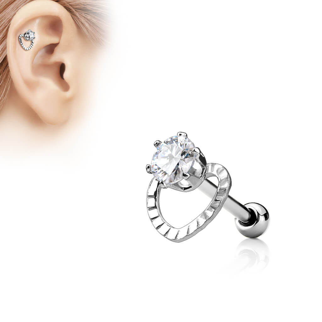 Barbell Zircone a cuore