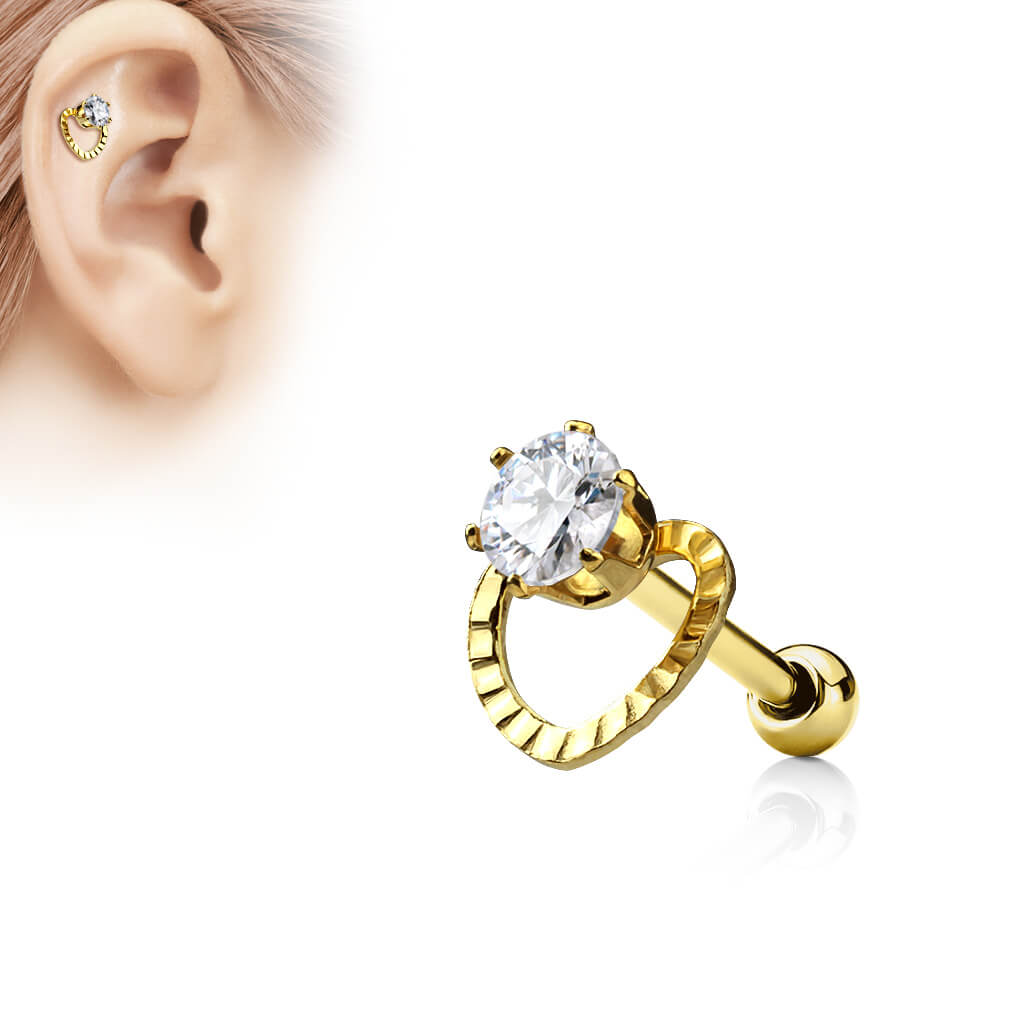 Barbell Zircone a cuore