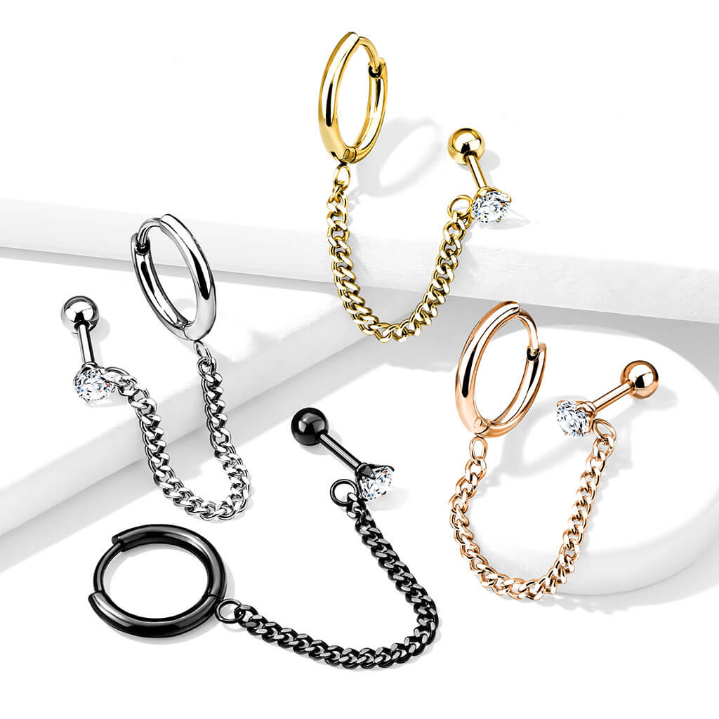 Barbell Barbell con cadena Circonita Clicker