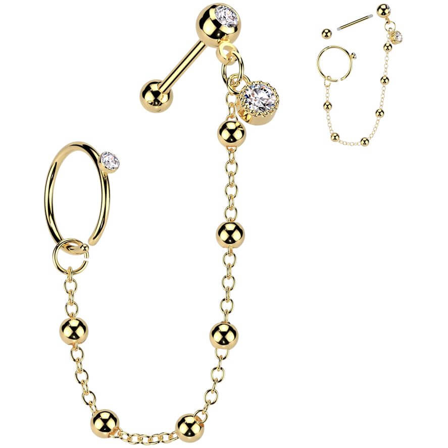 Value Pack zirconia barbell chain hoop