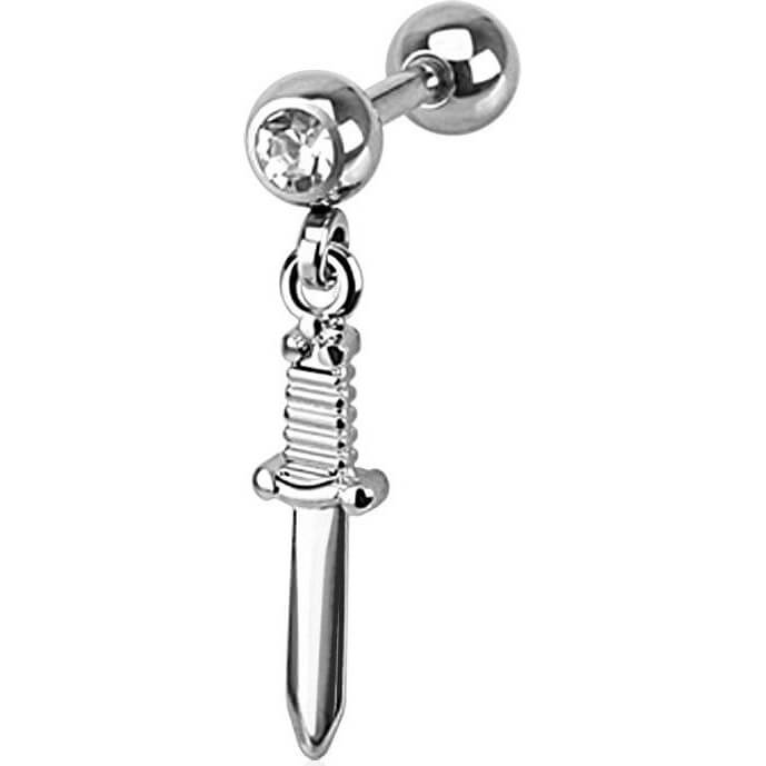 Barbell Pendente a forma di pugnale d´argento