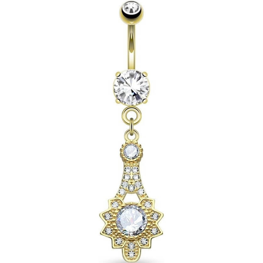 Bauchnabelpiercing Tribal Sonne beweglich Zirkonia