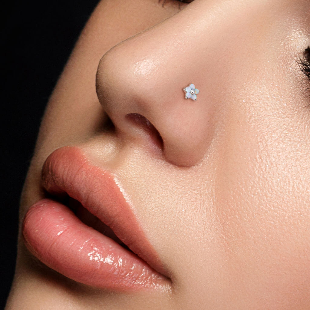 Nasenstecker Blume Opal