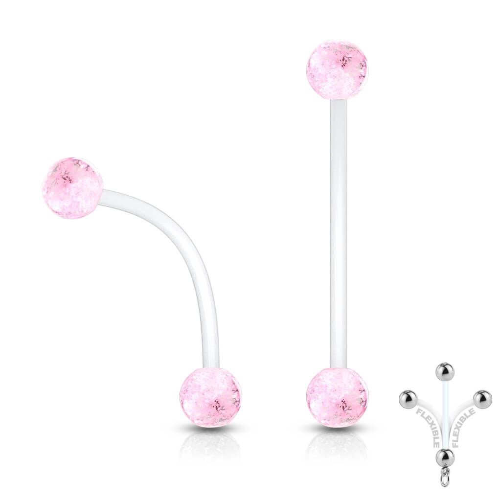 Piercing Ombelico Sfera glitterata in acrilico