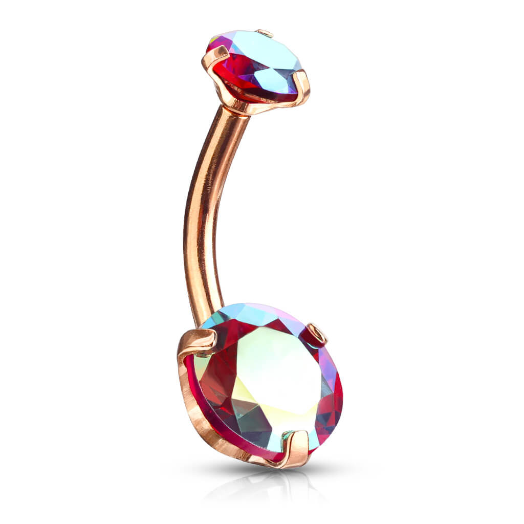 Piercing Ombelico Zircone rotondo Filettatura Interna