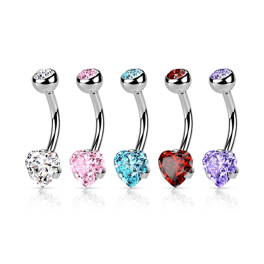 Bauchnabelpiercing Herz Zirkonia