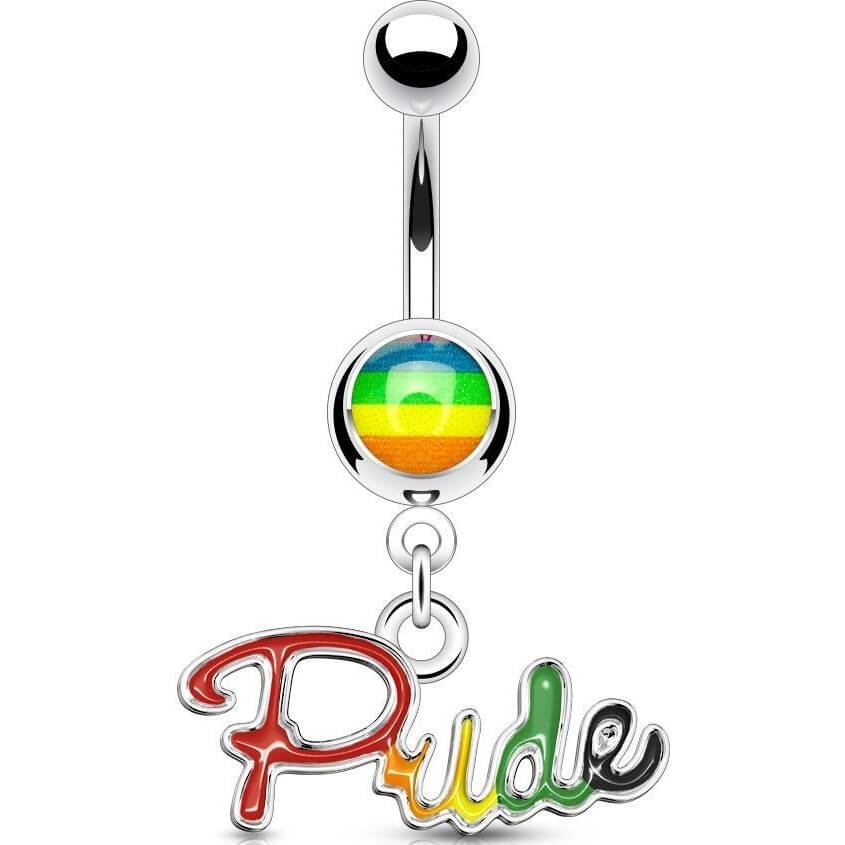 Kolczyk do pępka zawieszka pride tęcza