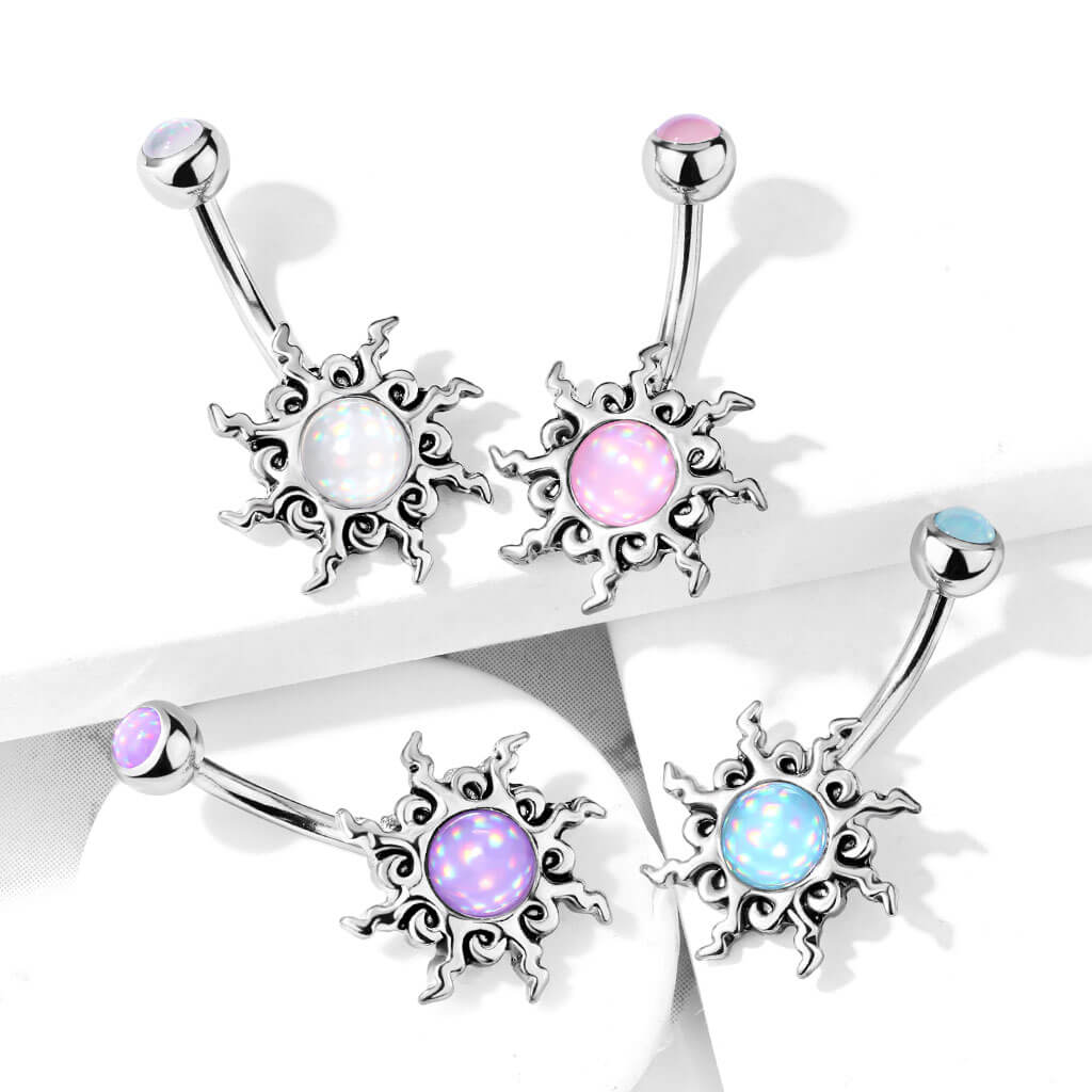 Bauchnabelpiercing Tribal Sonne