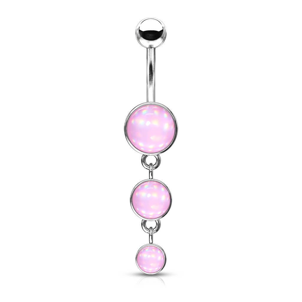 Piercing ombligo 3 Piedras Sintéticas luminosas colgantes