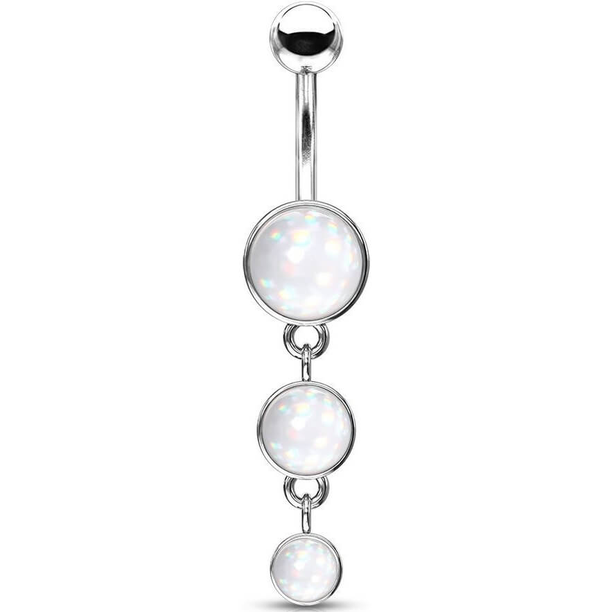 Piercing ombligo 3 Piedras Sintéticas luminosas colgantes