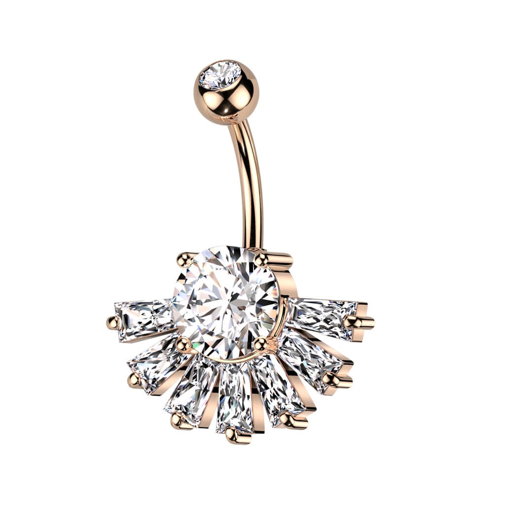 Piercing Nombril Eventail Zircone