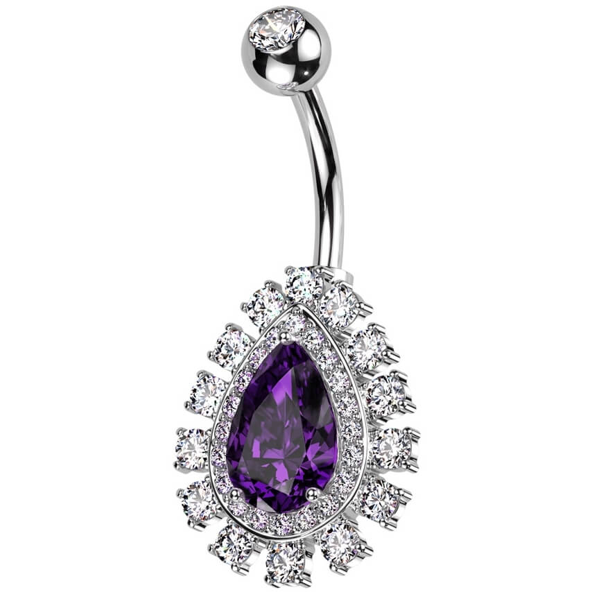 Piercing Nombril Larme Zircone