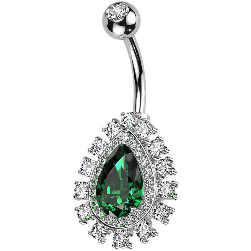 Piercing Nombril Larme Zircone