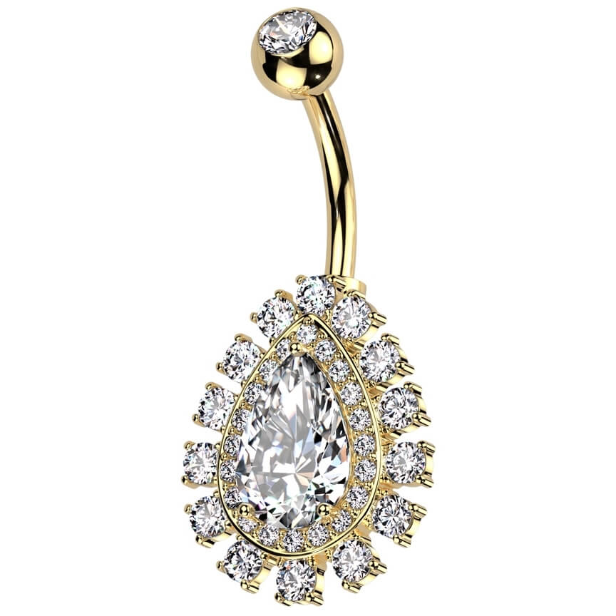 Piercing Nombril Larme Zircone