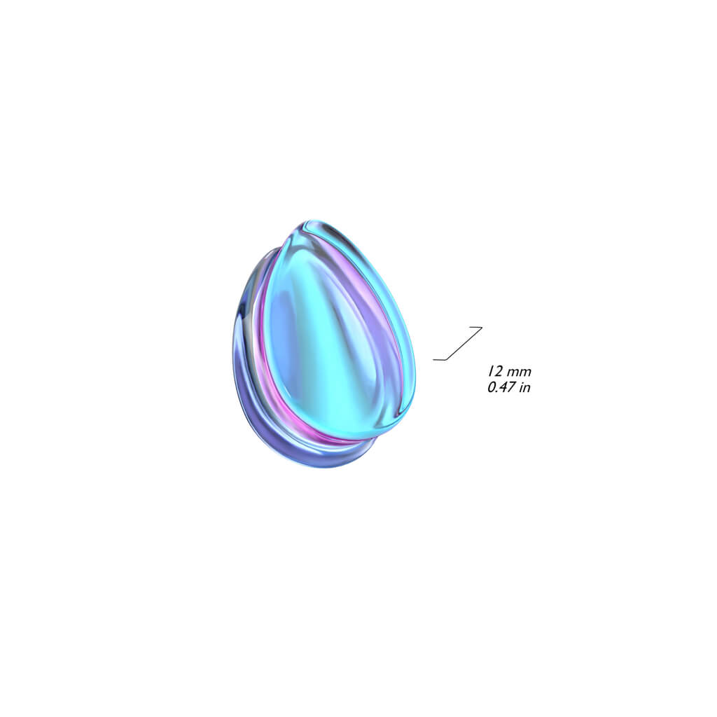 Vetro Plug Goccia di vetro iridescente viola