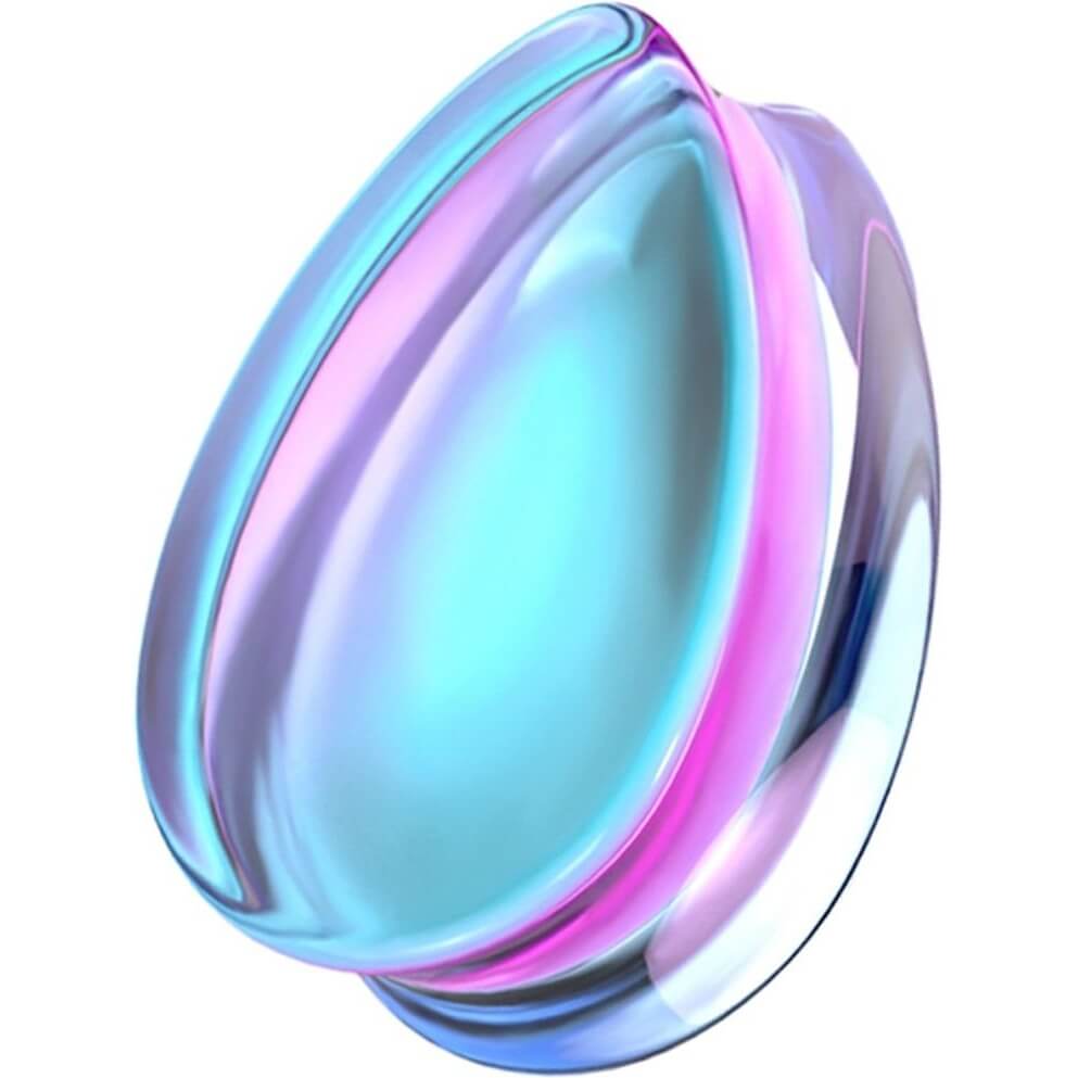 Vetro Plug Goccia di vetro iridescente viola