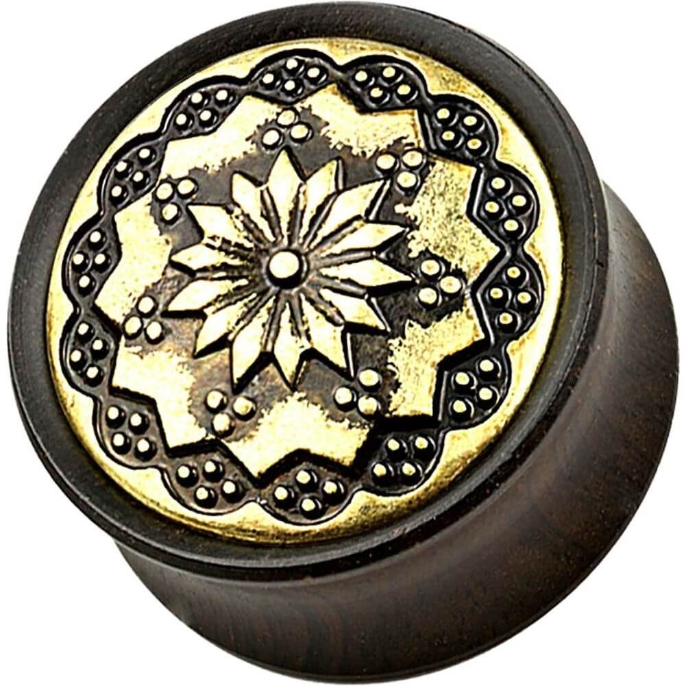 Plug Flor tribal de madera de ébano