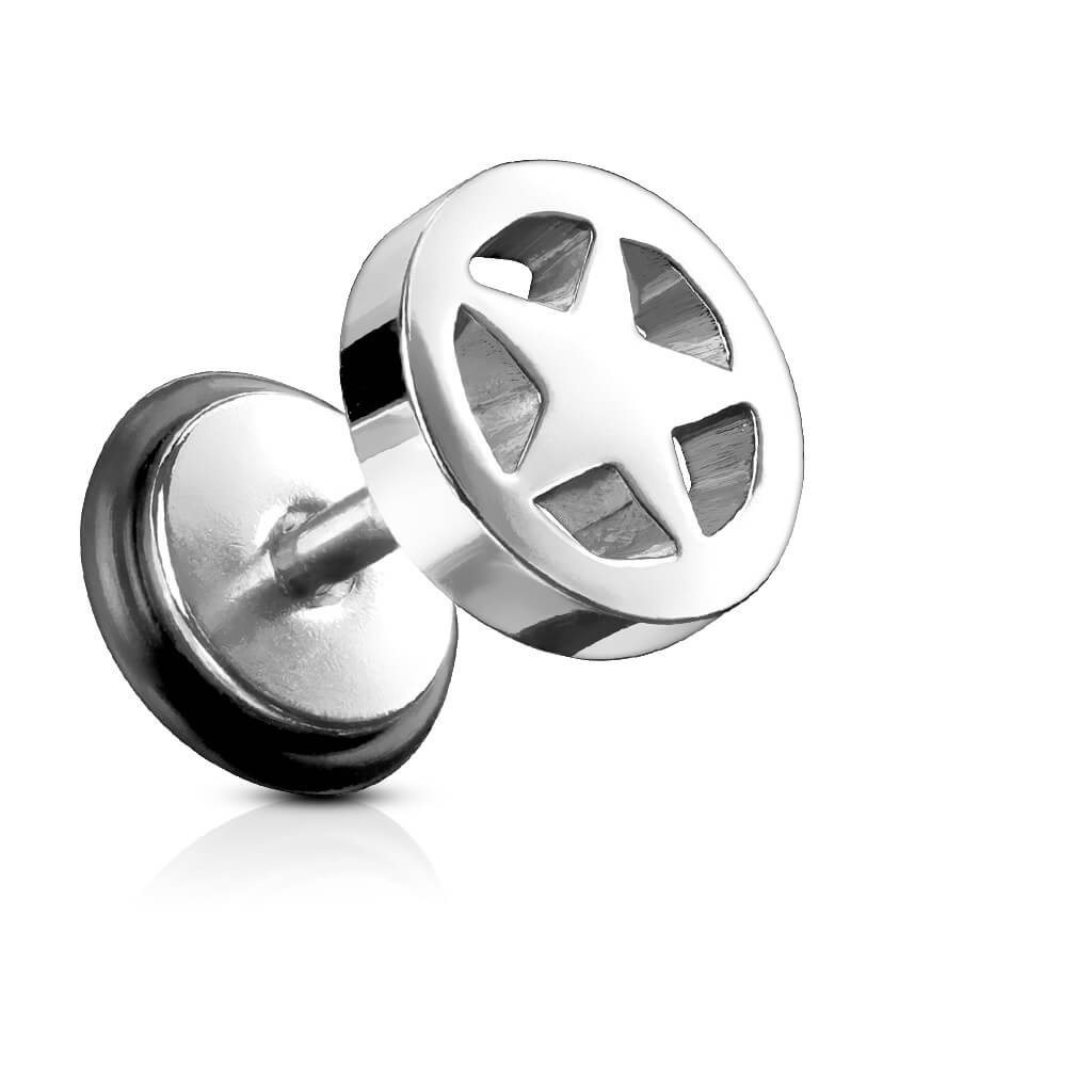 Fake Plug Star Silver Internally Threaded