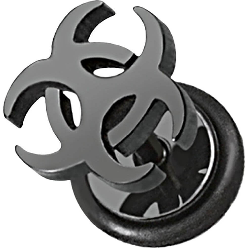 Finto Plug Biohazard Nero Filettatura Interna