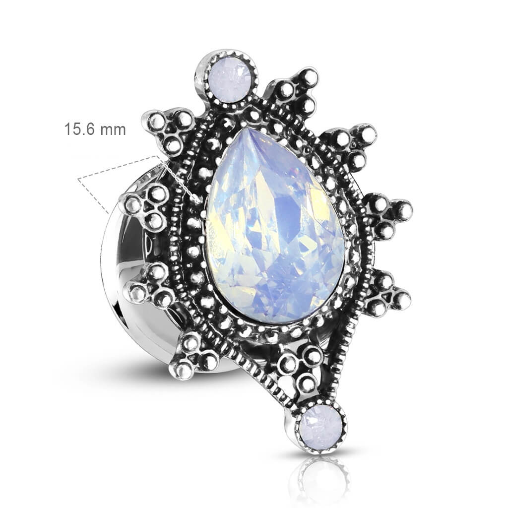 Plug kropla opal srebrny