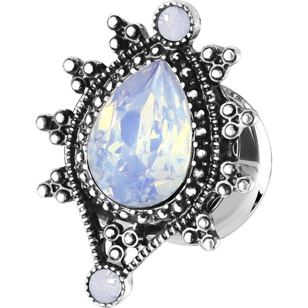 Plug kropla opal srebrny