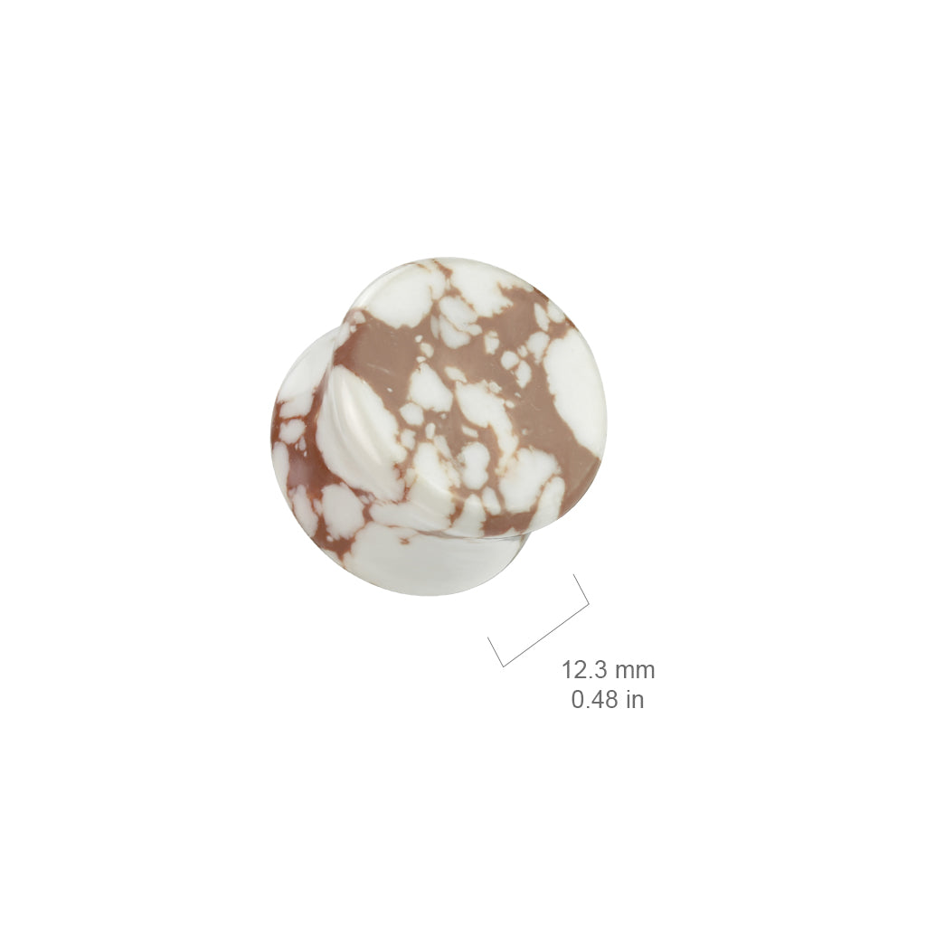 Plug Pietra tonda bianca e marrone