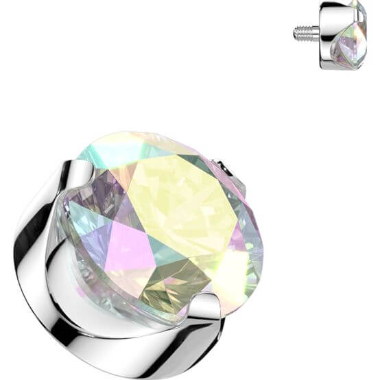 Titanium top round zirconia prong setting Internally Threaded