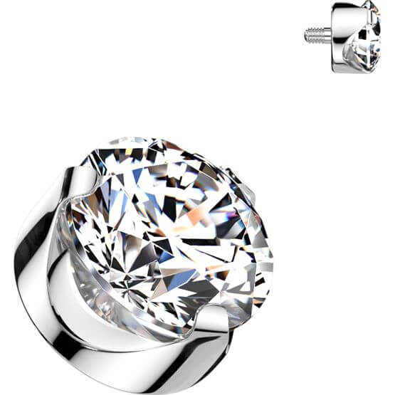 Titanium top round zirconia prong setting Internally Threaded