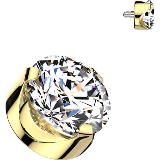 Titanium top round zirconia prong setting Internally Threaded