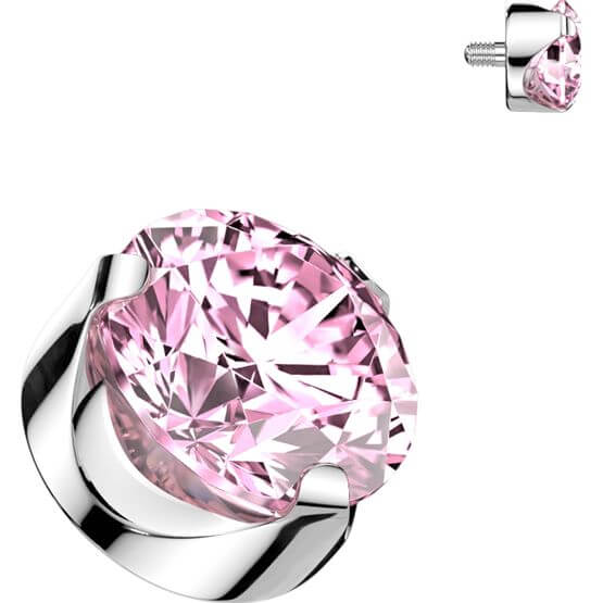 Titanium top round zirconia prong setting Internally Threaded