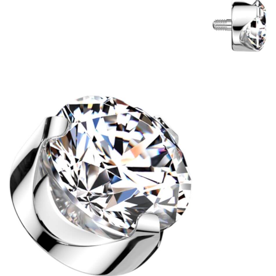 Titanium top round zirconia prong setting Internally Threaded
