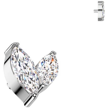 Titanium top zirconia marquise cut Internally Threaded