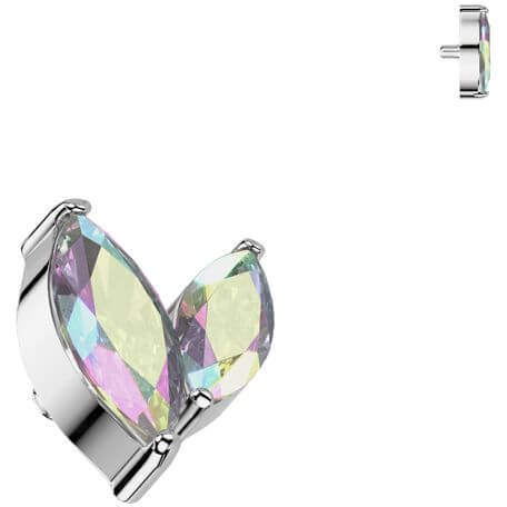 Titanium top zirconia marquise cut Internally Threaded