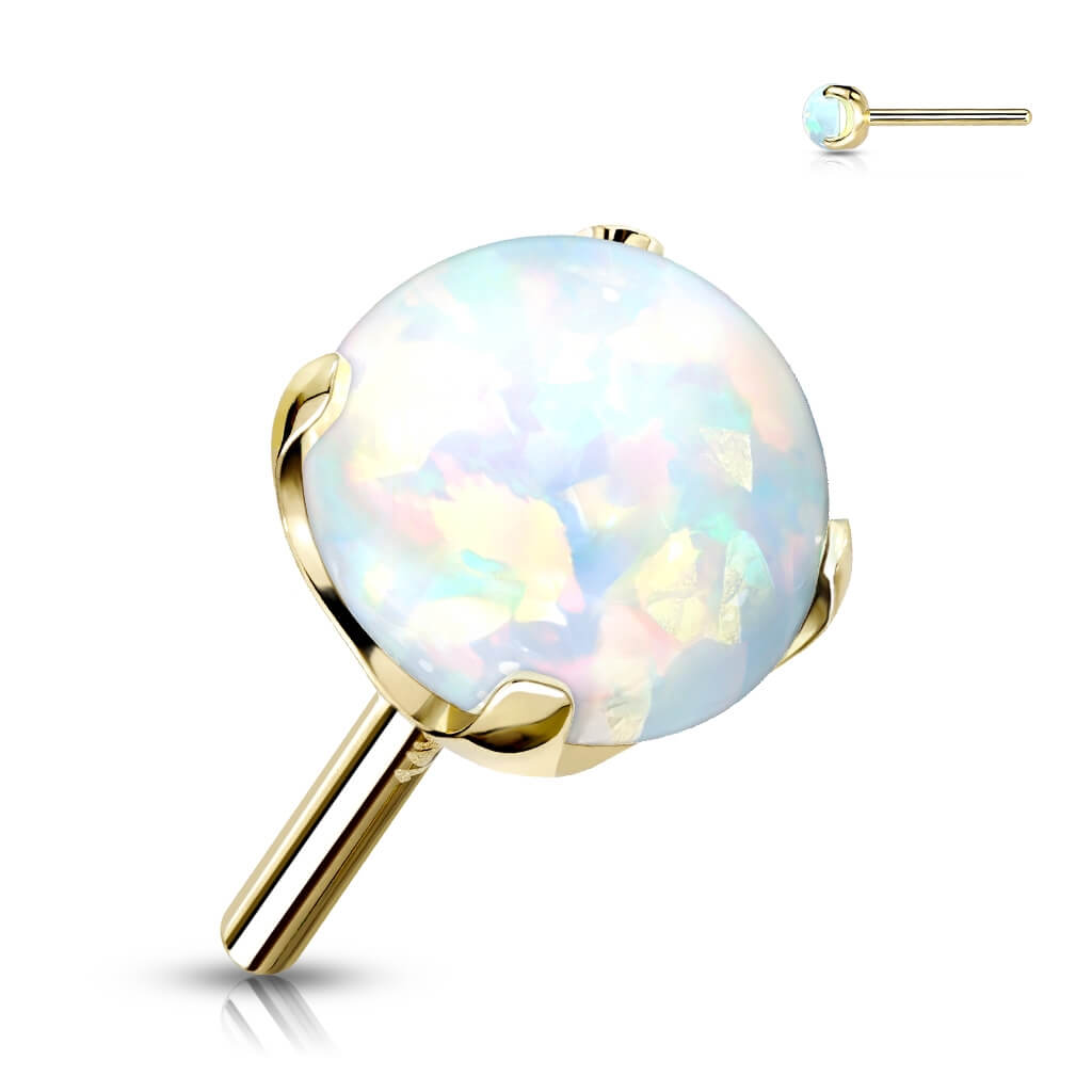 Oro 14 kt Superiore sferico in opale Push-In