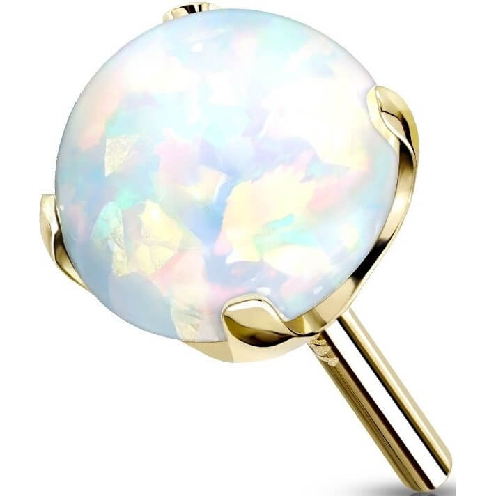 Oro 14 kt Superiore sferico in opale Push-In
