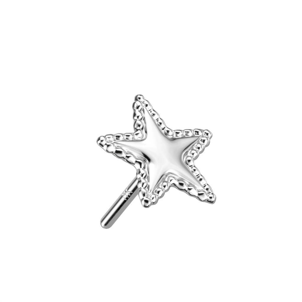 Solid Gold 14 Carat Top Star Push-In