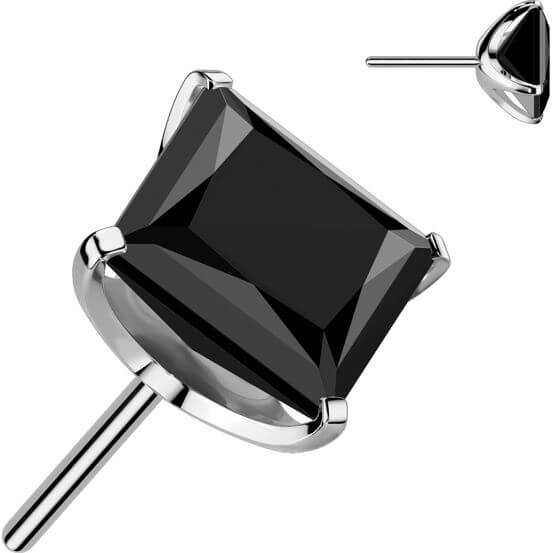 Titanium top square zirconia prong setting Push-In