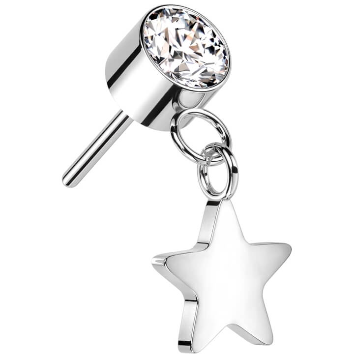 Titanio Zircone con Stella pendente Push-In