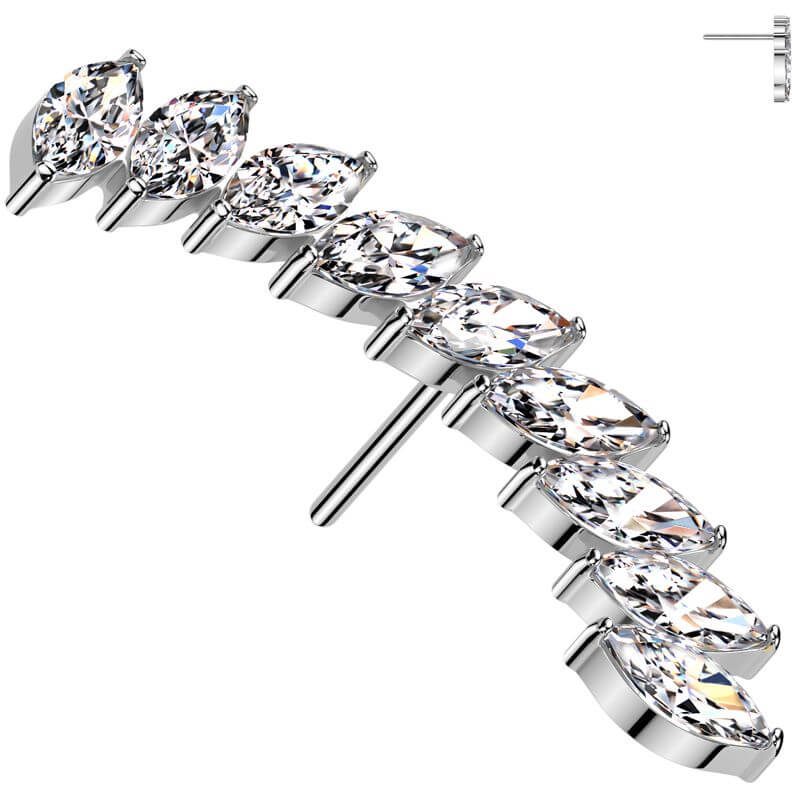 Titanium top long curved zirconias Push-In