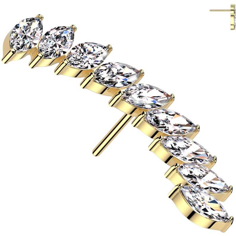 Titanium top long curved zirconias Push-In